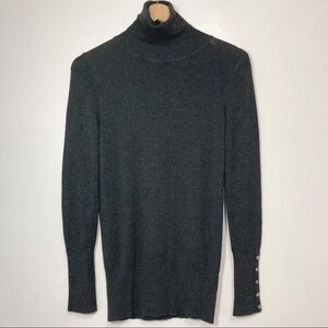 Zara Charcoal Gray Rayon Blend Turtleneck Size L